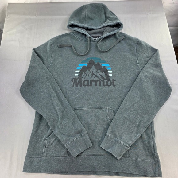 Marmot Hoodie Pullover Graphic‎ Logo Outdoor Casual Comfy Mens Size L - Picture 1 of 6